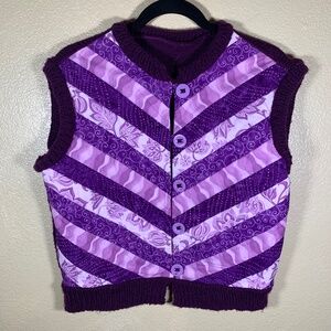 Vintage hand knit patchwork vest